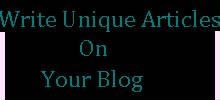 Write Unique Articles On Your Blog